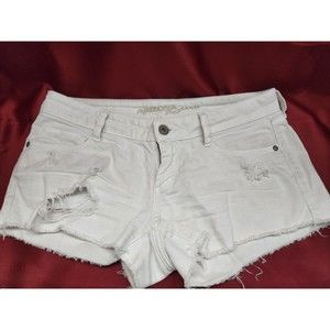 ARIZONA JEAN Womens Size 3 White Denim Shorts Slouchy Distressed Cutoffs Cutoffs